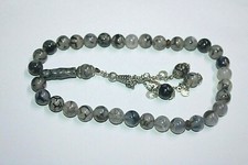 Perles de prière islamique 33 agate naturelle Aqeeq chapelet islamique Masbah...