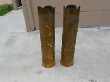 PAIRE Douille d'obus en laiton
