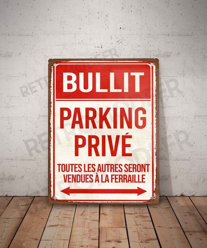 Plaque métal vintage bullit - plaque,