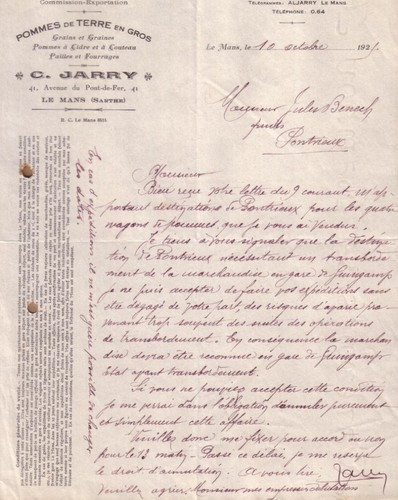 Mans lettre jarry - mans,