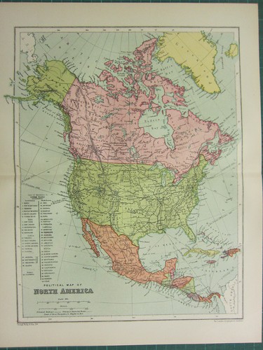 1904 ancien carte amérique - ancien,