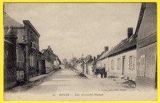 cpa 80 - BOVES (Somme) RUE ALEXANDRE VASSEUR  FABRIQUE CHARETTE de FOIN