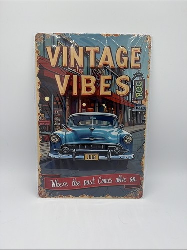 Plaque métal vintage - , vibes