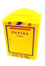 Ancienne Tirelire Publicitaire PTT Postes Boîte aux Lettre Jaunes Plastique