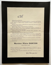 HILAIRE GASCOIN Milleville FAIRE PART Angot Housset HEMAR Lefizellier 1921