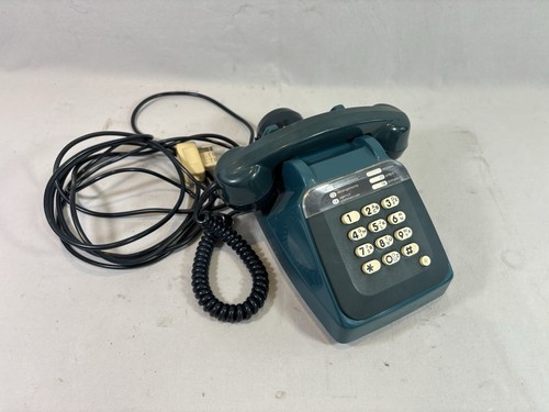 Ancien téléphone fixe bleu - ancien,