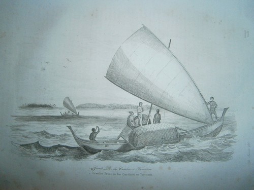 Gravure 1839 iles - iles, carolines