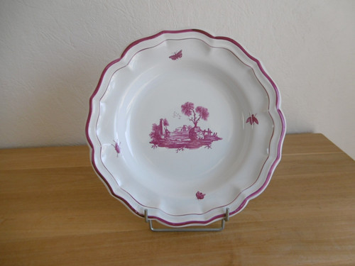 Plat rond creux faience gien - plat,