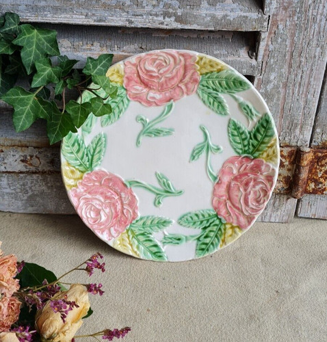 Ancienne assiette barbotine - ancienne,