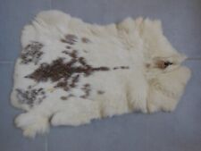 Fourrure de lapin 50 cm x 40 cm blanc + marron dégradé