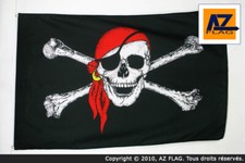 DRAPEAU PIRATE TÊTE DE MORT 150x90cm - DRAPEAU CORSAIRE 90 x 150 cm - DRAPEAUX -