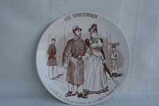 Assiette Sarreguemines humoristique Charges militaires: les territoriaux