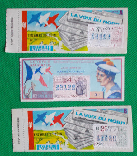 Lot billets loterie - de, 3