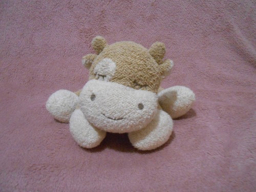 Doudou peluche vache beige - doudou,