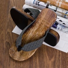 Hommes Été Japonais Geta Sabots Tongs Thong Sandales en Bois Chaussures
