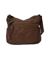 Sac bandoulière retro à fermetures éclair multiples - Marron - Femme