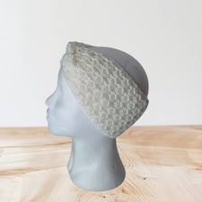 Bandeau femme large hiver Blanc pailleté tu Neuf fait main