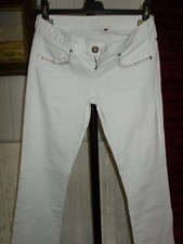 Pantalon jeans Blanc à strass GUESS W24 34FR Taille basse  stretch 17JJ35