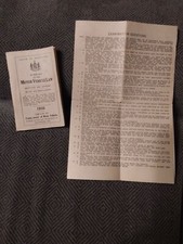 Vintage 1935 Motor Vehicle Law