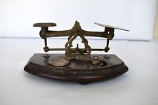 Ancien Anglais Bois Et Laiton Postal Échelle Et Poids Philatélie Collection "