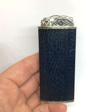 Briquet ancien essence Robur gainé bleu nuit - FRANCE - vintage lighter