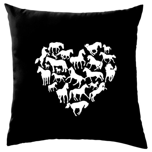 Cœur amour cheval - coussin,