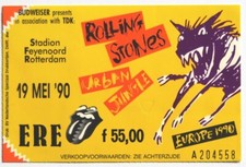 THE ROLLING STONES billet ticket stub concert HOLLAND Rotterdam 19/05/1990