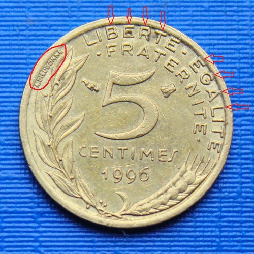 Fautée centimes marianne - fautée,