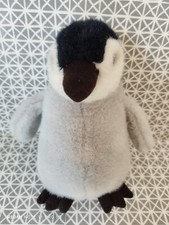Peluche doudou pingouin manchot  gris blanc La Pelucherie 20 cm