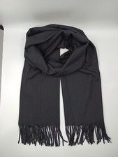 écharpe femme homme couleur uni noir mélange de cachemire laine et viscose