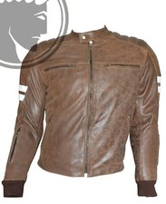 BLOUSON MOTO CUIR HOMME BIKER RETRO HAUTE QUALITE taille M à 3XL