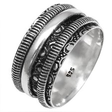 Bague toupie en argent pour