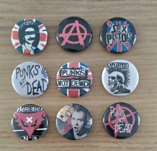 Lot de 9 badges Punk 25mm