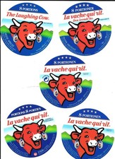 Etiquette de fromages ; 5 VACHE QUI RIT NEUVES 2ème série