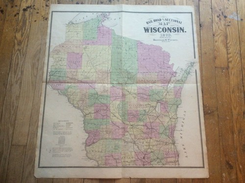 Map wisconsin 1873 atlas - map,