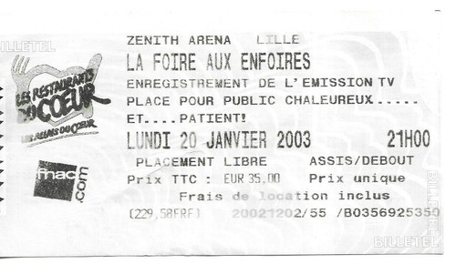 Rare ticket billet concert - rare,