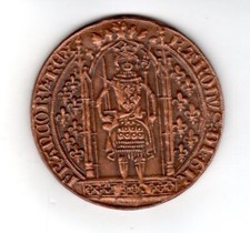 MEDAILLE Medal Charles V medieval FRANC à PIED reproduction n207/500 1969 Cuivre