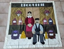 Grande Tenture Patchwork Droguerie Personnages Signée C Job