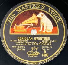 Beethoven : Coriolan Overture - Pablo Casals DISQUE 78 tours rpm 12" HMV D 1409