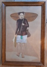 Peinture Sur Papier Vietnam Indochine Milieu XXeme Signé et daté 