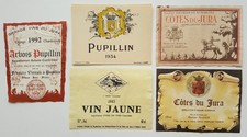 🌟 Lot 10 Etiquettes -Vin d'ARBOIS JURA Vin Jaune Pupillin 1934 -Wine Label/DD36
