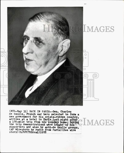 1958 press photo french war - press,