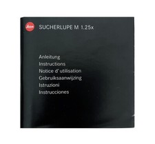 LEICA SUCHERLUPE M 1.25 x Notice d'utilisation D/E/F/N/I/S