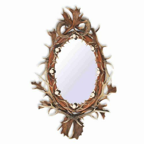 Miroir avec vrai bois cerf - miroir,