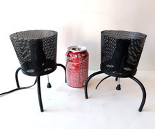 Paire de Lampe Tripode Tole perforée et Acier Style Matégot 1960's Original