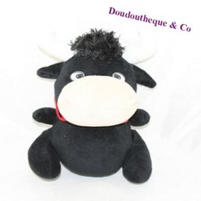 Peluche sonore taureau RODA musique Torero noir Bandana rouge 25 cm (MO5238)