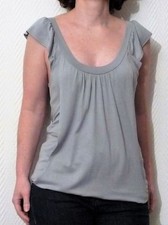 ? Top/ Tee Shirt Gris Bleuté- Taille Unique- So Kitsch