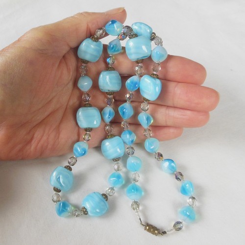 Ancien collier pate verre - collier,