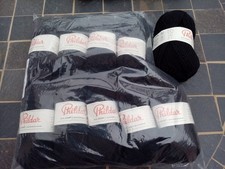 PHILDAR 10 pelotes 51 % laine marque phildar PHIL sport  noires  neuves