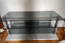 Meuble TV en verre pieds alluminium